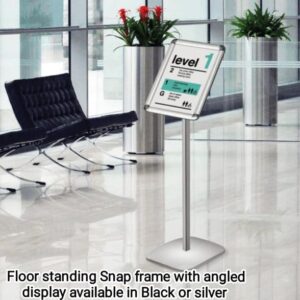 Freestanding round cornered snap frame available in A3 & A4