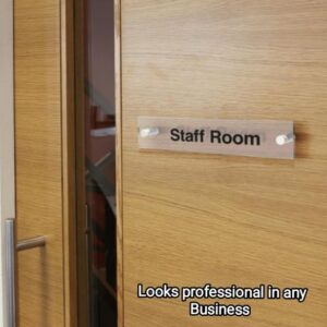 Clear Acrylic Door Signs Printed With Black Text, choice of 10
