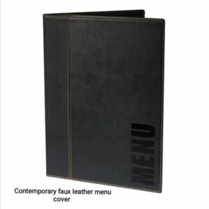 Contemporary A4 Faux Leather Menu Cover