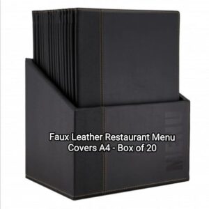 Box of 20 Faux Leather A4 Menu Covers