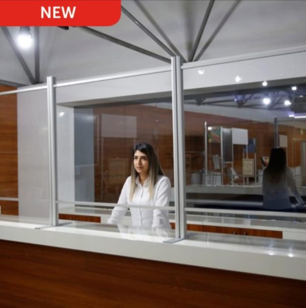 Large Freestanding Perspex Sneeze Screen - guard 800mm wide x 1000mm high