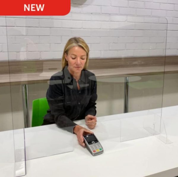 Low-cost FLAT-PACK sneeze screen available in two sizes