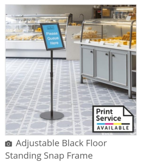 Floor Standing Snap Frame with adjustable pole height, orientation and angle, landscape or portrait - Image 2