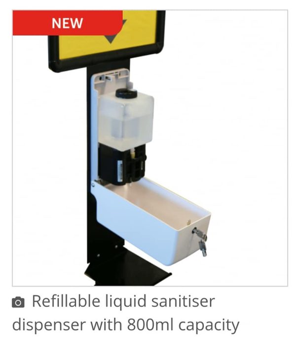 Freestanding Hand sanitizer Dispenser With A4 Poster Holder And No-touch Design. - Image 6