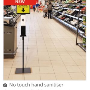 Freestanding Hand sanitizer Dispenser With A4 Poster Holder And No-touch Design.
