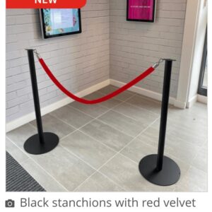 Minimalist Black Stanchion Post And Base Available With A Range Of Ropes