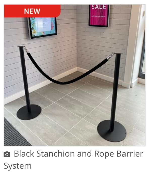 Minimalist Black Stanchion Post And Base Available With A Range Of Ropes - Image 5