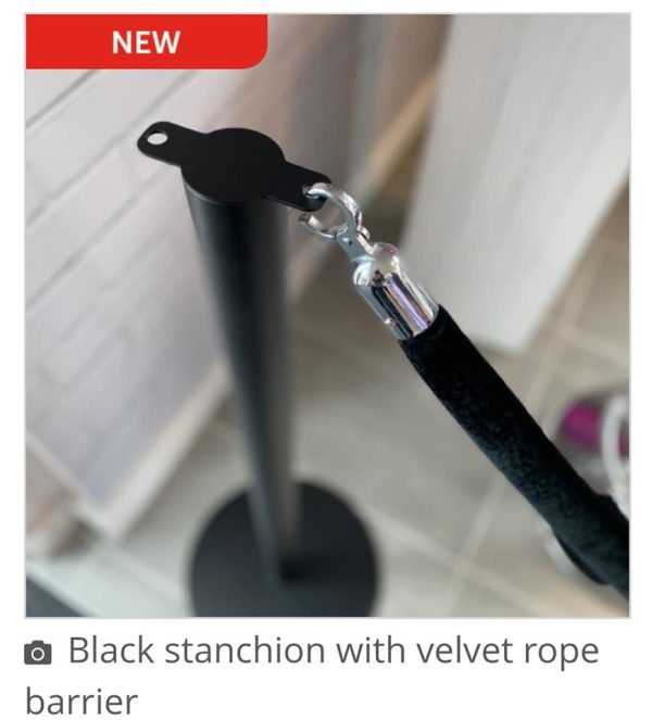 Minimalist Black Stanchion Post And Base Available With A Range Of Ropes - Image 7