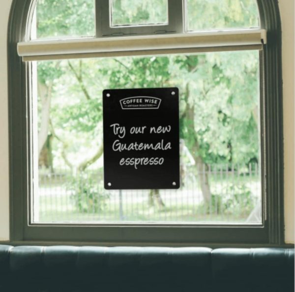 Double Sided Chalkboard Window Display With Suction Cups