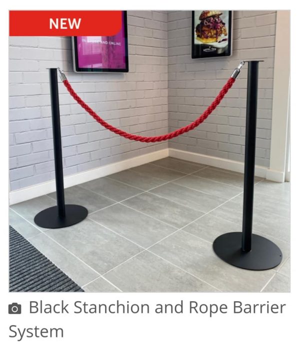 Minimalist Black Stanchion Post And Base Available With A Range Of Ropes - Image 8