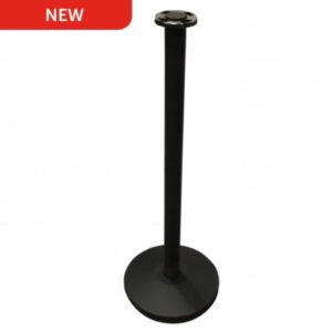 Stylish Black Barrier Pole 950mm high with Base For Use With Our Ropes