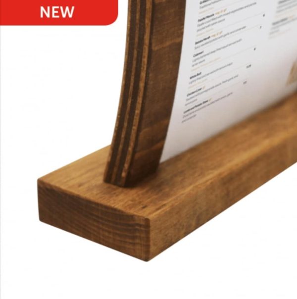 Curved Wooden Menu Sign Holder available in A4 & A5 sizes - Image 5