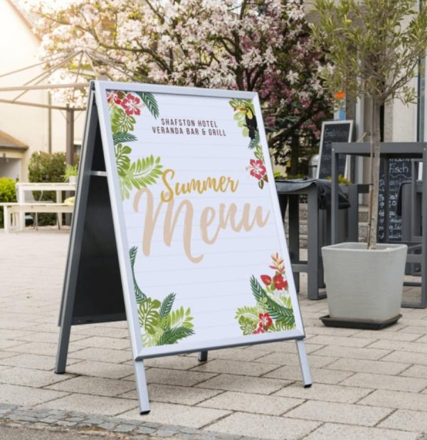 Modern Silver A-Board with a Snap Frame Mechanism available in A1 & A2 sizes - Image 3