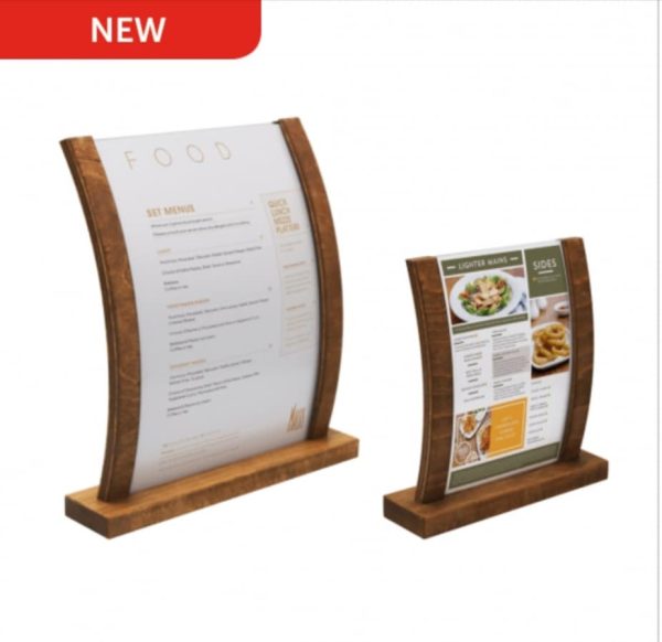 Curved Wooden Menu Sign Holder available in A4 & A5 sizes - Image 12