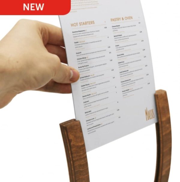 Curved Wooden Menu Sign Holder available in A4 & A5 sizes - Image 13