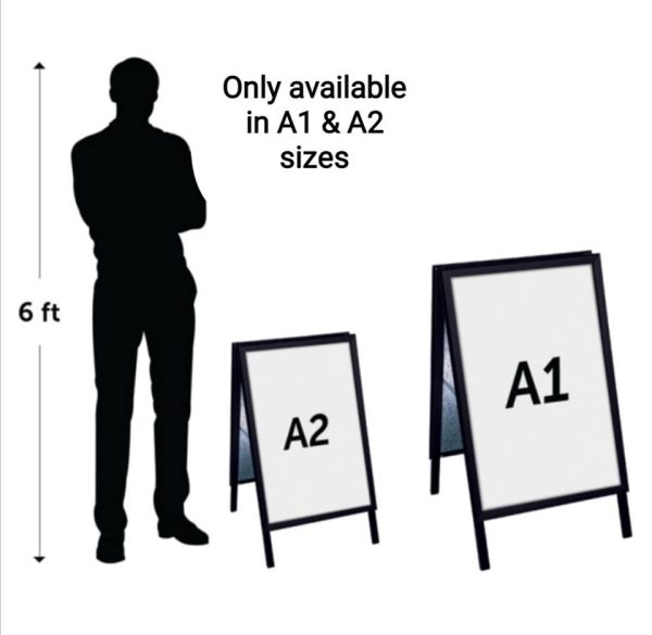 Modern Silver A-Board with a Snap Frame Mechanism available in A1 & A2 sizes - Image 4