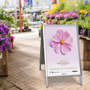 Modern Silver A-Board with a Snap Frame Mechanism available in A1 & A2 sizes