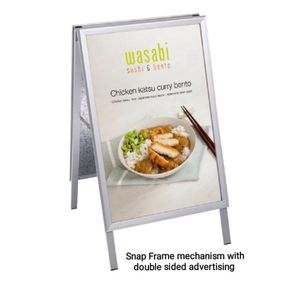 Modern Silver A-Board with a Snap Frame Mechanism available in A1 & A2 sizes - Image 2