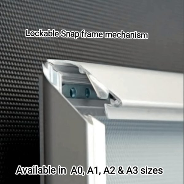Our Lockable Silver 32mm Snap Frames are available in A3, A2, A1 & A0 sizes - Image 4