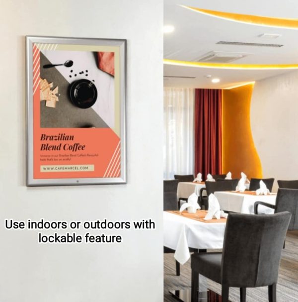 Our Lockable Silver 32mm Snap Frames are available in A3, A2, A1 & A0 sizes - Image 2