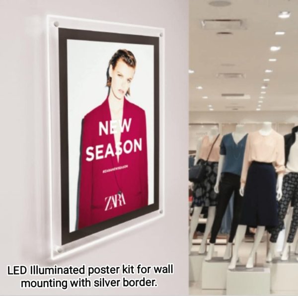 High impact Illuminated LED Poster Kit in 4 sizes A1, A2, A3 & A4