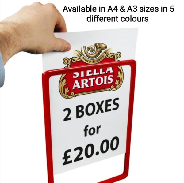 Our Large Showcard Stand 1.7 meters high is available in A3 & A4 sizes, for indoor & outdoor use - Image 2