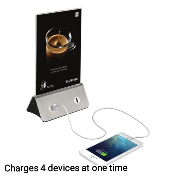 Menu / QR code Holder with 4 USB Charging Points - Image 3