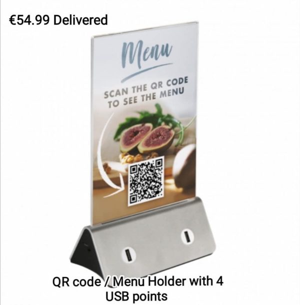Menu / QR code Holder with 4 USB Charging Points - Image 2