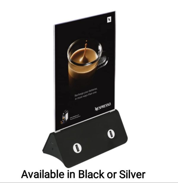Menu / QR code Holder with 4 USB Charging Points - Image 5