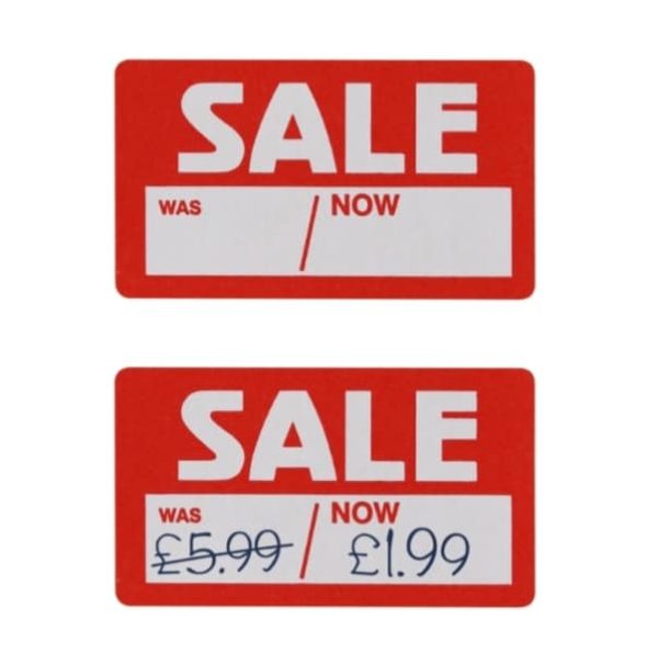 500 Was and Now Price Stickers