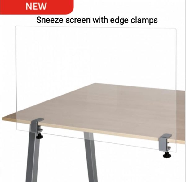 Sneeze Screen desk divider 1000mm or 650mm wide x 750mm high - Image 5