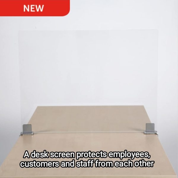 Sneeze Screen desk divider 1000mm or 650mm wide x 750mm high - Image 4