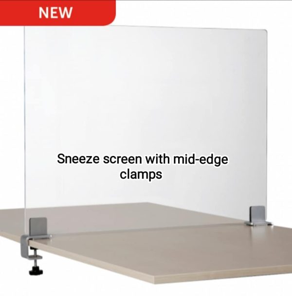Sneeze Screen desk divider 1000mm or 650mm wide x 750mm high