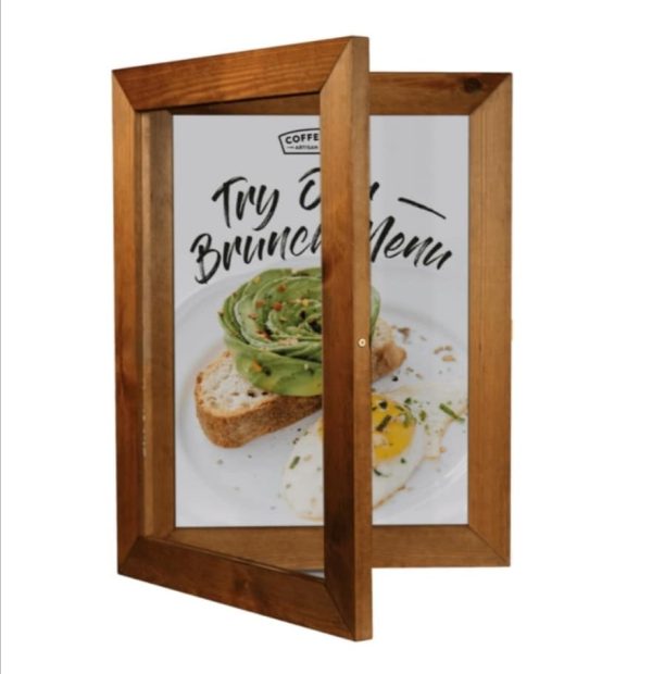 Premium Hinged wood poster case with chalkboard available in A2, A3 & A4 sizes - Image 3