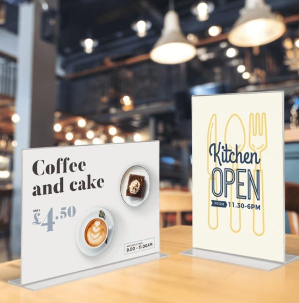 Acrylic poster holder available in 5 different sizes, landscape & portrait