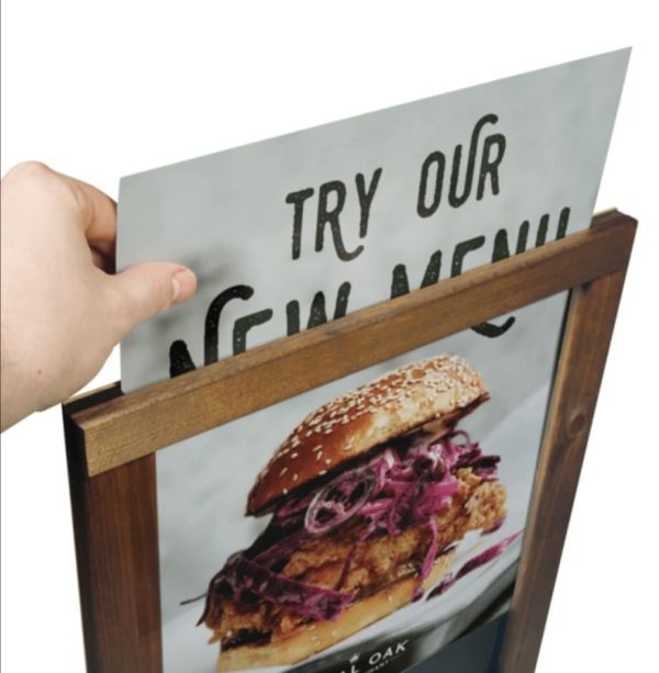 40mm Dark Oak Chalkboard Frame with poster case - Image 3