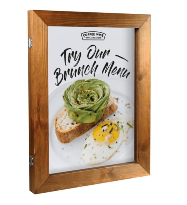 Premium Hinged wood poster case with chalkboard available in A2, A3 & A4 sizes