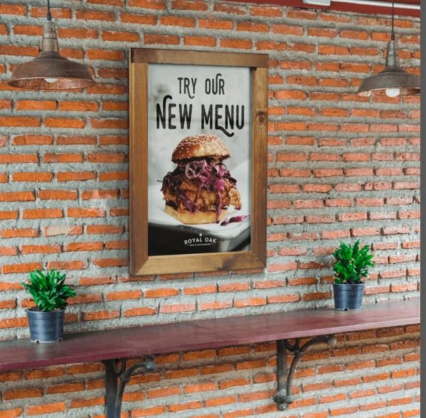 40mm Dark Oak Chalkboard Frame with poster case