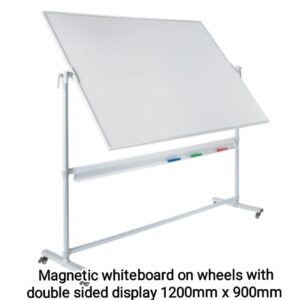 Double Sided Whiteboard 1200mm wide x 900mm high