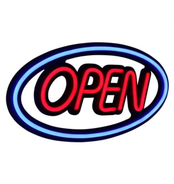 Premium Illuminated LED Open Sign in Oval or Rectangle design - Image 3