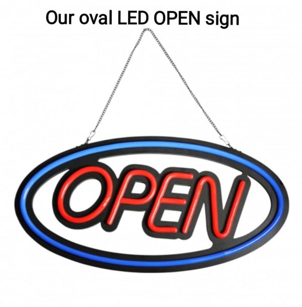 Premium Illuminated LED Open Sign in Oval or Rectangle design - Image 2