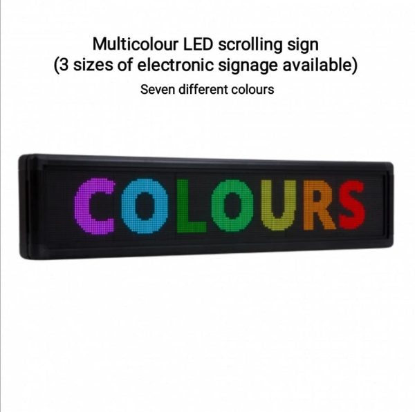 Multicoloured LED Scrolling Sign in 3 different sizes & 7 different colours - Image 2