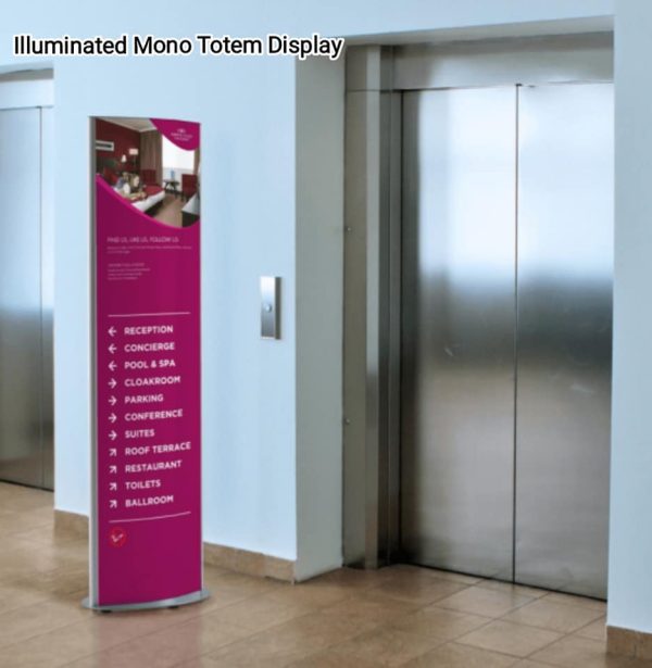 Illuminated Mono Totem 1700mm high, available in two widths 520mm & 620mm - Image 3