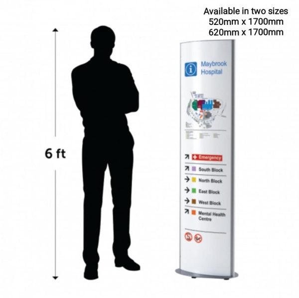 Illuminated Mono Totem 1700mm high, available in two widths 520mm & 620mm - Image 4