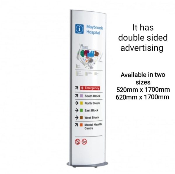 Illuminated Mono Totem 1700mm high, available in two widths 520mm & 620mm - Image 2
