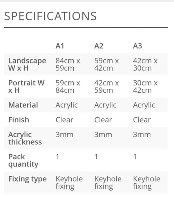 Wall Mounted seemless frame with hidden keyholes, available in 3 sizes. - Image 4