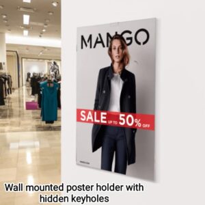 Wall Mounted seemless frame with hidden keyholes, available in 3 sizes.