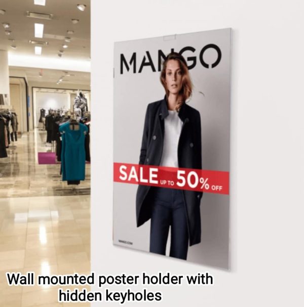 Wall Mounted seemless frame with hidden keyholes, available in 3 sizes.