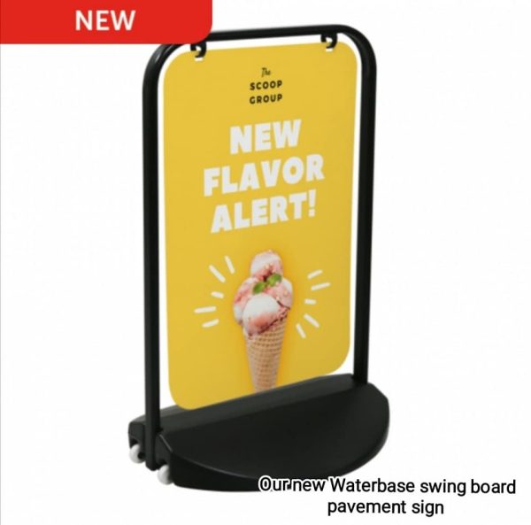 Black Waterbase Swing Board Sign 688mm wide x 1119mm high - Image 5