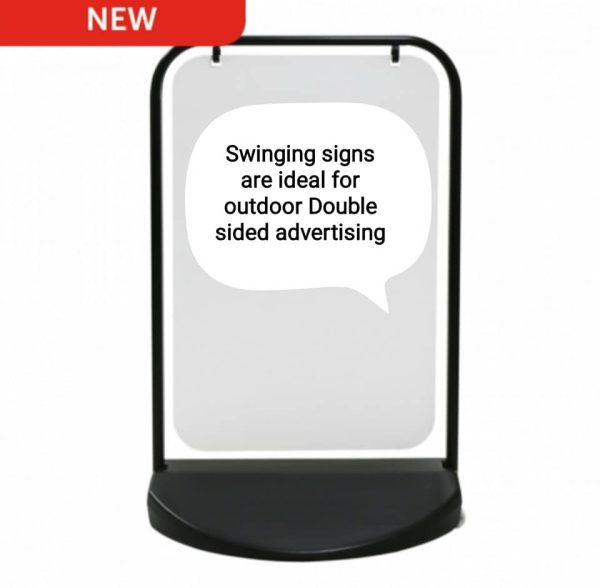 Black Waterbase Swing Board Sign 688mm wide x 1119mm high - Image 10
